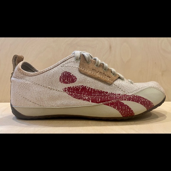 Cushe Men’s Cracked Leather BOWLER Sneaker US8 UK7 EUR41 in Off White and Red - Picture 11 of 16